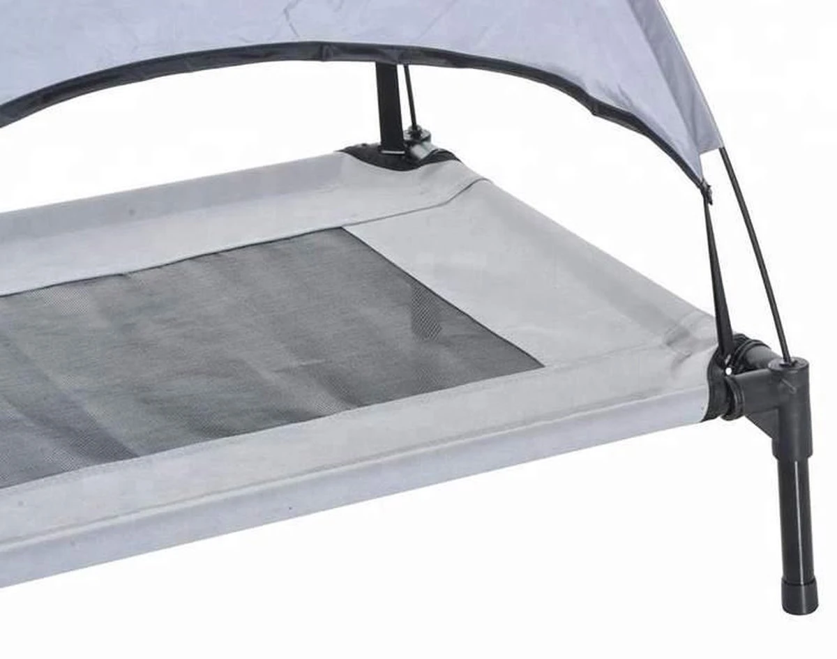 Dogs&Co Honden Ligbed Met Zonnedak Grijs 122x92x23 Cm Hoogte Incl Dak 108cm - Grote Hondenbed Stretcher Met UV Canopy - Hondenstretcher Met Zonnetent 4 Dogs&Co Honden Ligbed Met Zonnedak Grijs 122x92x23 Cm Hoogte Incl Dak 108cm - Grote Hondenbed Stretcher Met UV Canopy - Hondenstretcher Met Zonnetent - Afbeelding 2
