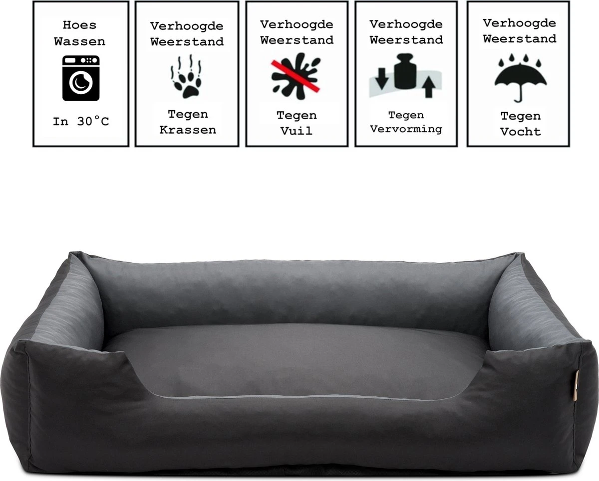 Hondenmand Cordura XXL – Zwart + Grijs - 100 X 75 X 23 Cm 4 Hondenmand Cordura XXL – Zwart + Grijs - 100 X 75 X 23 Cm - Afbeelding 2