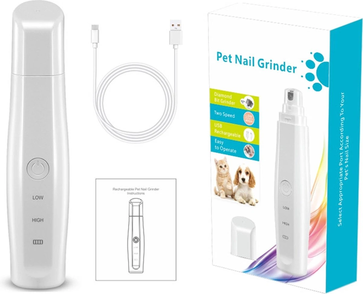 Elektrische NagelVijl / Nagelknipper Kat / Nagelknipper Hond / Nageltrimmer / Draadloos / Diamante Vijlkop / Honden/Katten/Knaagdieren 3 Elektrische NagelVijl / Nagelknipper Kat / Nagelknipper Hond / Nageltrimmer / Draadloos / Diamante Vijlkop / Honden/Katten/Knaagdieren