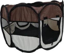 Dailyibed Opvouwbare Puppyren - Bruin - 115x115x58 Cm - Incl. Draagtas - Incl. Voederbak -Hondenartikelen Serie Winkel 1200x983 2