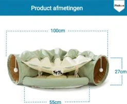 Pishoo® Kattentunnel - Speeltunnel Kat - Kattenspeeltjes - Kattenmand - Kattenhuis - Lichtgroen -Hondenartikelen Serie Winkel 1200x986 2