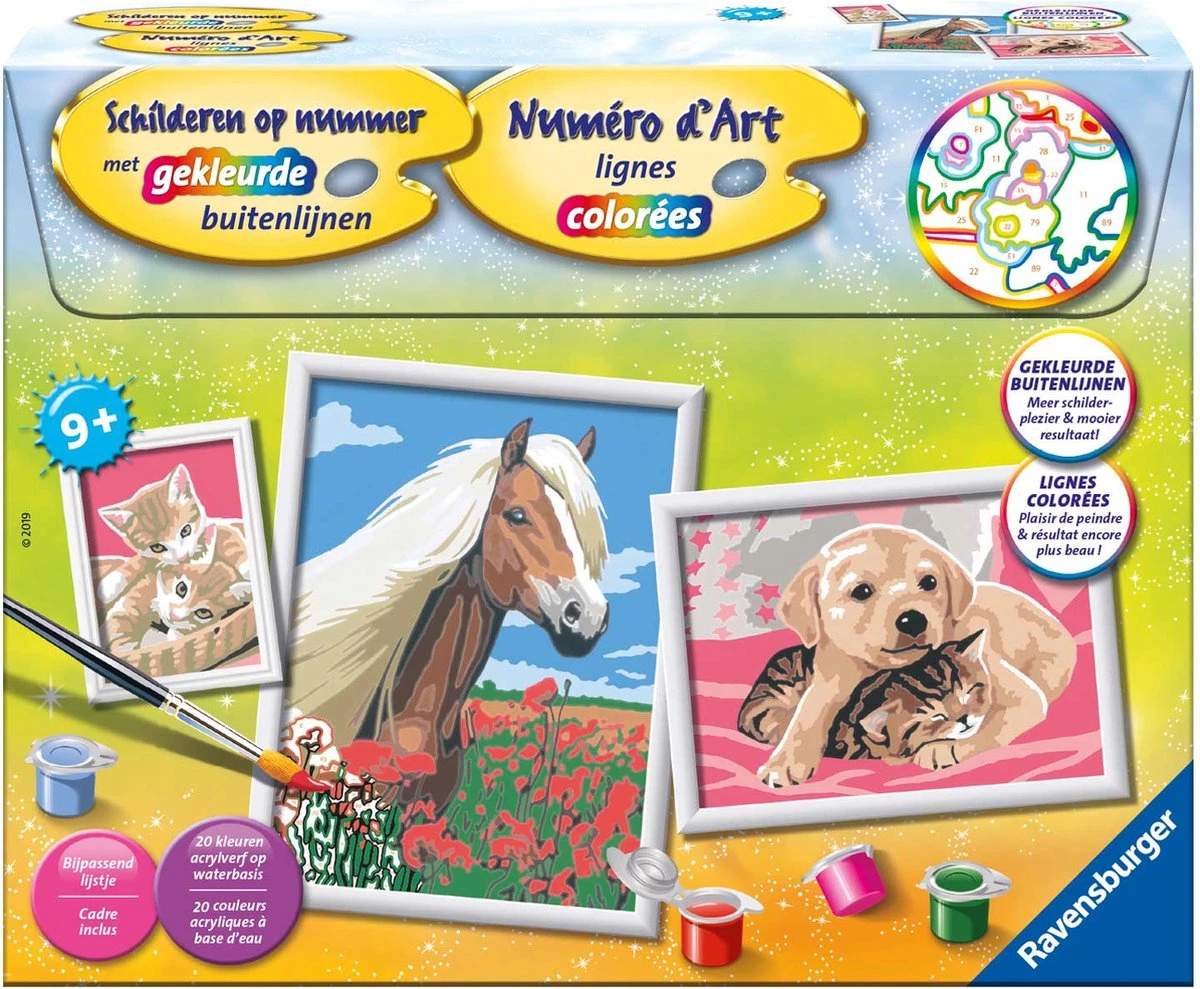 Ravensburger Schilder Op Nummer 3in1 Set Dieren 3 Ravensburger Schilder Op Nummer 3in1 Set Dieren