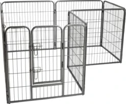 Merkloos Premium Puppyren - 80 Cm Hoog - 640 Cm Omtrek - Hondenren - Hondenhok - Grijs Hamerslag -Hondenartikelen Serie Winkel 1200x994 1