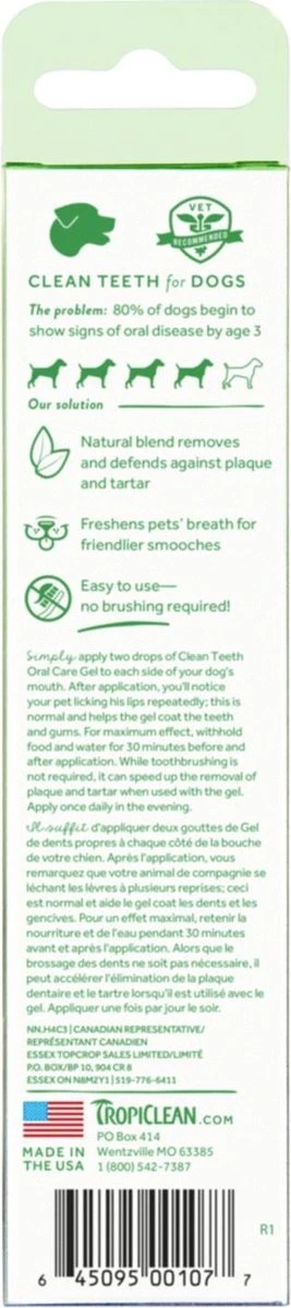 Tropiclean Fresh Breath Clean Teeth Oral Care Gel - Gebitsverzorging - Mint 59 Ml 4 Tropiclean Fresh Breath Clean Teeth Oral Care Gel - Gebitsverzorging - Mint 59 Ml - Afbeelding 2