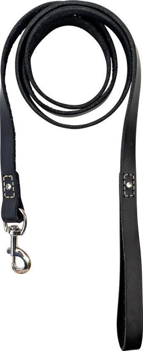 Hondenriem - 220cm – Zwarte Riem - Leren Hondenriem Met Stiksels – 100% Volnerfleer - Hond - Leer - Leder 5 Hondenriem - 220cm – Zwarte Riem - Leren Hondenriem Met Stiksels – 100% Volnerfleer - Hond - Leer - Leder - Afbeelding 3