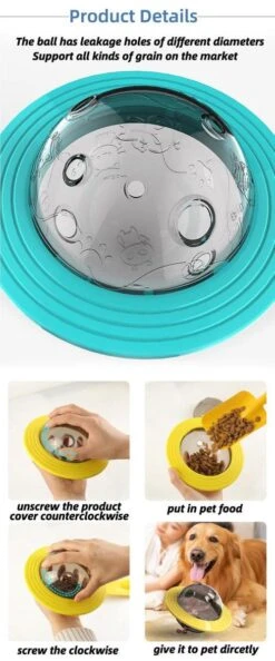 Merkloos Hondenspeeltje UFO Blauw Geschikt Voor Puppy's Tot En Met Grote Honden - Honden Speelgoed - Anti Bijt Speelgoed - Voerbal - Honden Speelgoed Intelligentie - Bijtspeelgoed - Interactieve Hond - Hondenspeeltjes - Traingsbal - Sterk Materiaal - Blauw -Hondenartikelen Serie Winkel 499x1200 1