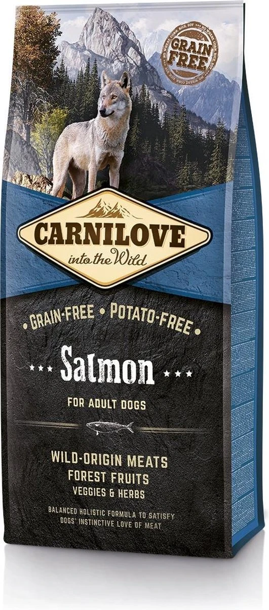Carnilove Adult Granenvrij Hondenvoer Zalm 12kg Met 70% Vis! 3 Carnilove Adult Granenvrij Hondenvoer Zalm 12kg Met 70% Vis!
