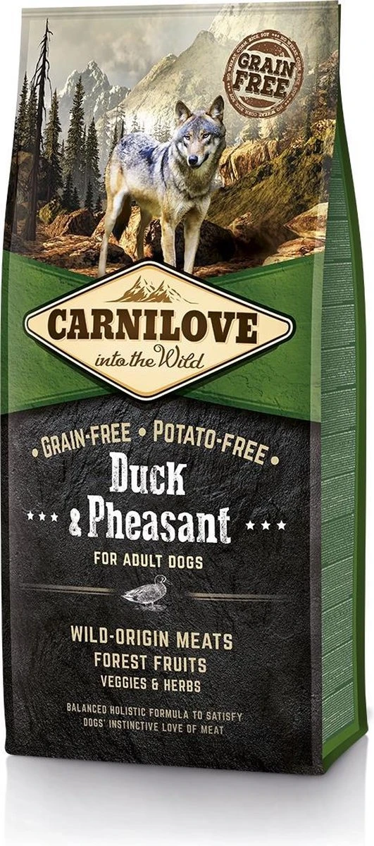 Carnilove Adult Granenvrij Hondenvoer Eend & Fazant 12kg Met 70% Vlees! 3 Carnilove Adult Granenvrij Hondenvoer Eend & Fazant 12kg Met 70% Vlees!