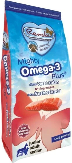 Renske Mighty Omega Plus Zalm Geperst Hondenvoer 15 Kg