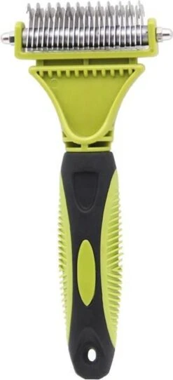 Hondenborstel - Dubbelzijdig Ontharing Tool - Herbruikbare Honden & Kattenvachtkam - Huisdier Grooming - 1 Stuk - Groen -Hondenartikelen Serie Winkel 547x1200