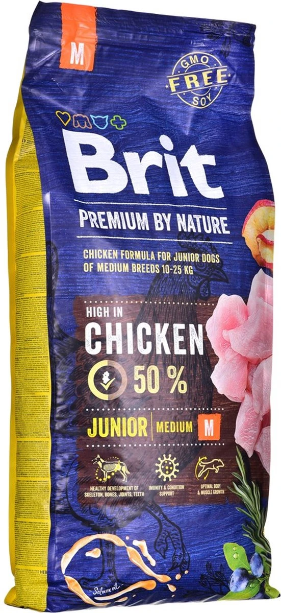Brit Premium By Nature Hondenvoer Junior M 15 Kg - Hond 3 Brit Premium By Nature Hondenvoer Junior M 15 Kg - Hond
