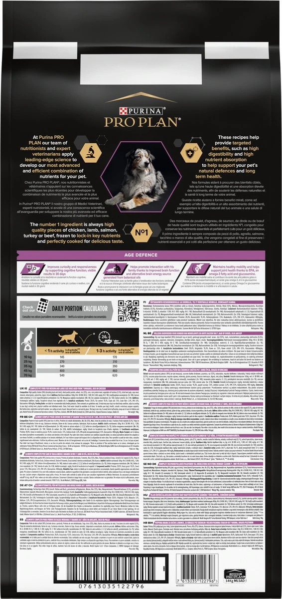 Pro Plan Medium & Large Adult 7+ (Senior) Age Defence - Honden Droogvoer- Kip - 14 Kg 4 Pro Plan Medium & Large Adult 7+ (Senior) Age Defence - Honden Droogvoer- Kip - 14 Kg - Afbeelding 2