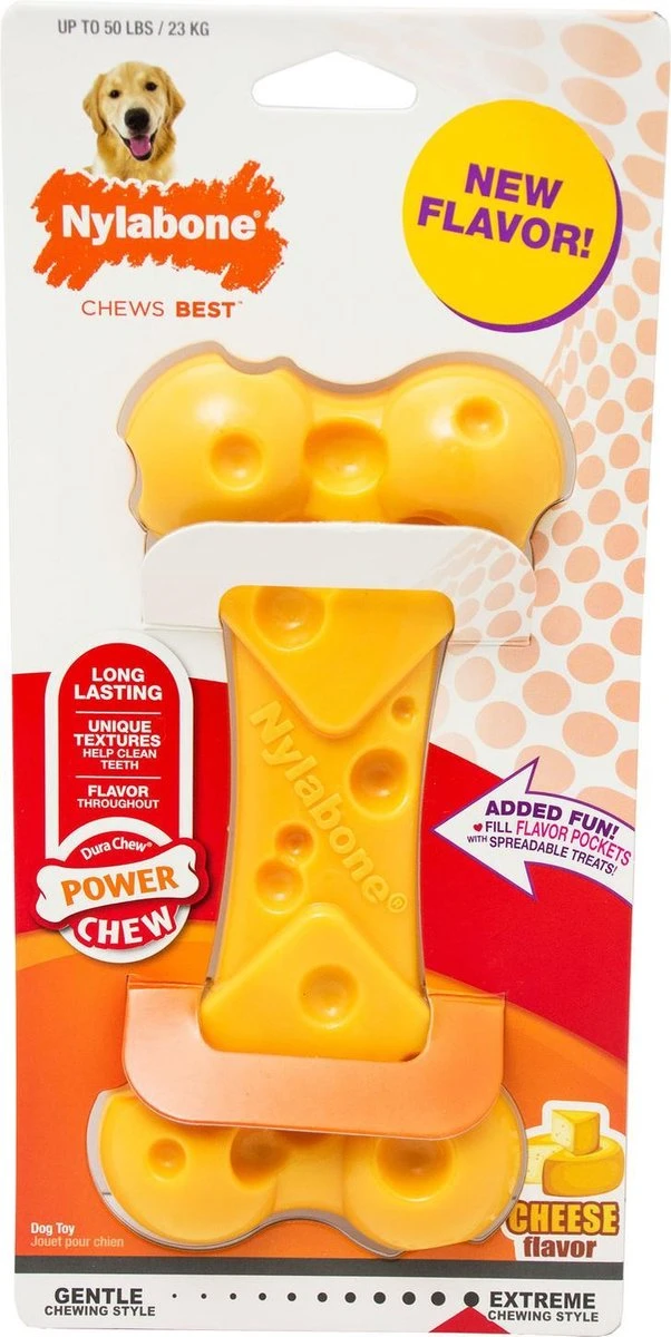 Nylabone Extreme Kauwbot Met Kaassmaak - Voor De Krachtigste Kauwers - Vulbaar Met Smeersels Zoals Pindakaas - XS/M/L - Large 3 Nylabone Extreme Kauwbot Met Kaassmaak - Voor De Krachtigste Kauwers - Vulbaar Met Smeersels Zoals Pindakaas - XS/M/L - Large