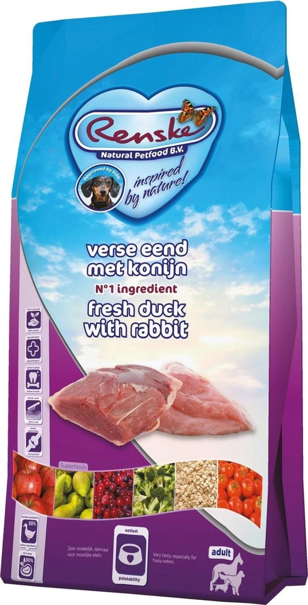 Renske - Super Premium Eend En Konijn - Hondenvoer - 12 Kg 3 Renske - Super Premium Eend En Konijn - Hondenvoer - 12 Kg