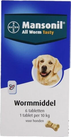 Mansonil All Worm Dog Tasty Ontwormingsmiddel (S/M Vanaf 2.5kg) - 6 Tabletten -Hondenartikelen Serie Winkel 624x1200 1