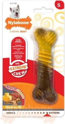 Nylabone Extreme Kauwbot Met Rund- En Kaassmaak - Voor Krachtige Kauwers - In S/M/XL - X-Large -Hondenartikelen Serie Winkel 628x1200