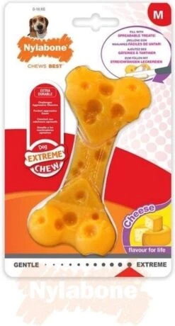 Nylabone Durable Cheese Bone - M -Hondenartikelen Serie Winkel 645x1200 6