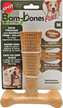 Spot Bam-Bones Plus Easy Grip - Veilig Kauwbot Voor Honden - Speciaal Voor Sterke Kauwers - Verzorgt Het Gebit Van De Hond - Rund Of Kip - S/M/L - Maat: Large, Smaak: Kip -Hondenartikelen Serie Winkel 702x1200 2
