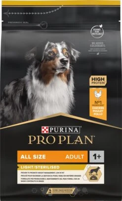 Pro Plan All Sizes Adult Light/Sterilised - Honden Droogvoer - Kip- 3 Kg -Hondenartikelen Serie Winkel 729x1200 1