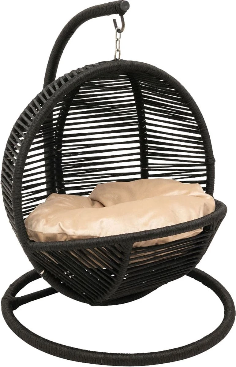 Merkloos Mini Hangstoel Swing Simba Kat / Hond Zwart | Creme Kussen 4 Merkloos Mini Hangstoel Swing Simba Kat / Hond Zwart | Creme Kussen - Afbeelding 2