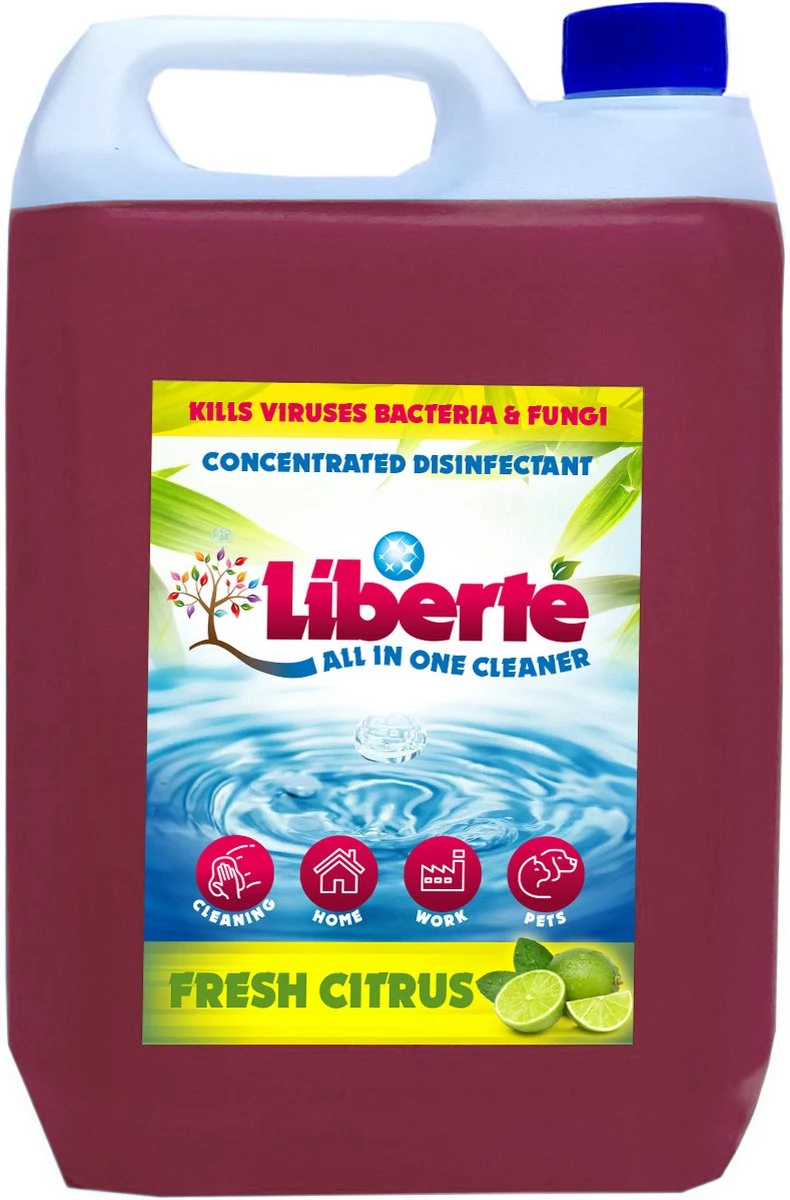 Geurverwijderaar - Liberté All In One Cleaner - Desinfectie - Dieren - Huis - Auto - Kantoor - Schoonmaakmiddel - 5L - Fresh Citrus 3 Geurverwijderaar - Liberté All In One Cleaner - Desinfectie - Dieren - Huis - Auto - Kantoor - Schoonmaakmiddel - 5L - Fresh Citrus