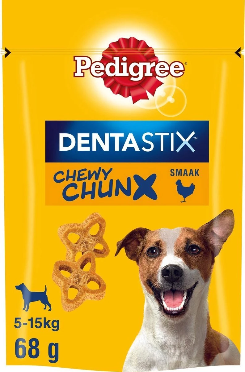 Pedigree Dentastix Chewy Chunx Hondensnacks Mini - Kip - 5 X 68 Gr 3 Pedigree Dentastix Chewy Chunx Hondensnacks Mini - Kip - 5 X 68 Gr