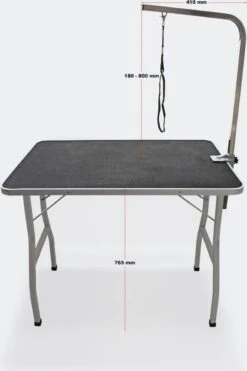Honden Trimtafel Met Enkele Aanlijnoptie, 760 Mm Hoog, Inklapbaar; Kniptafel - Wastafel Met Lus Zwart / Grijs - Verzorgingstafel Voor Huisdieren - Multistrobe -Hondenartikelen Serie Winkel 798x1200 2