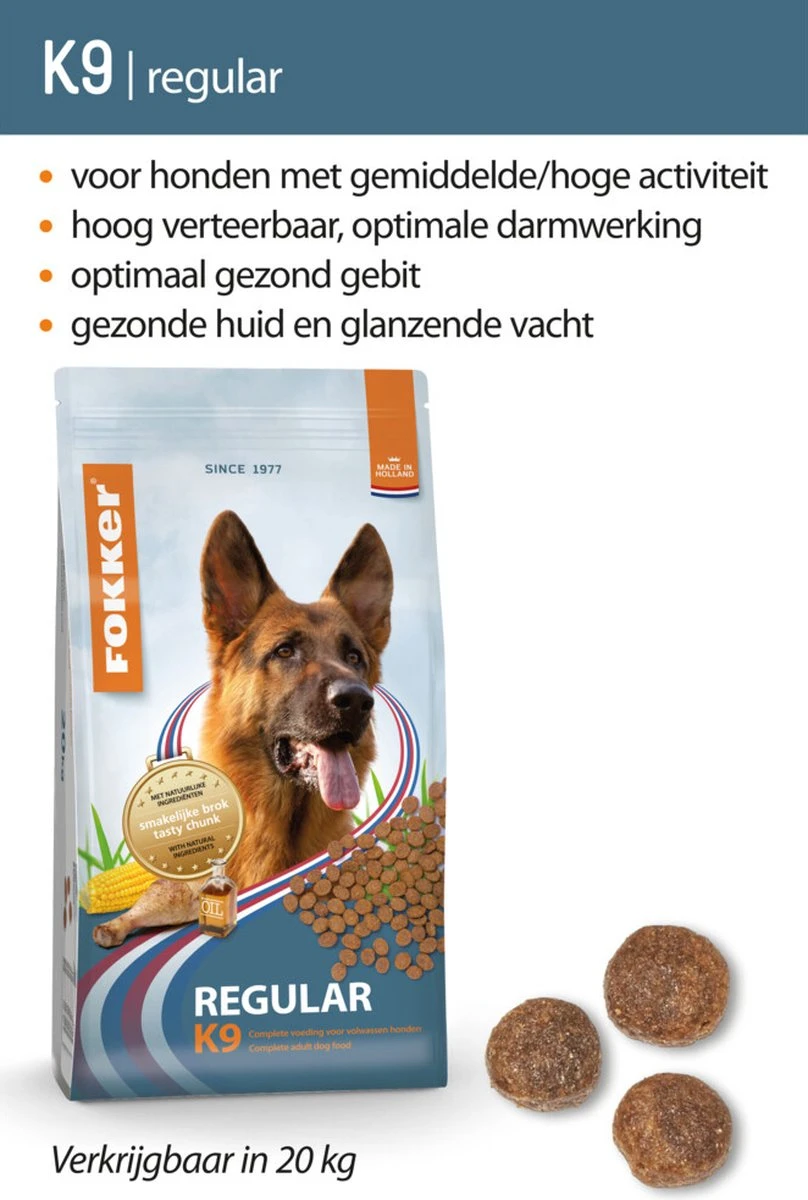 Fokker Hondenvoer Regular K9 20 Kg 10 Fokker Hondenvoer Regular K9 20 Kg - Afbeelding 8