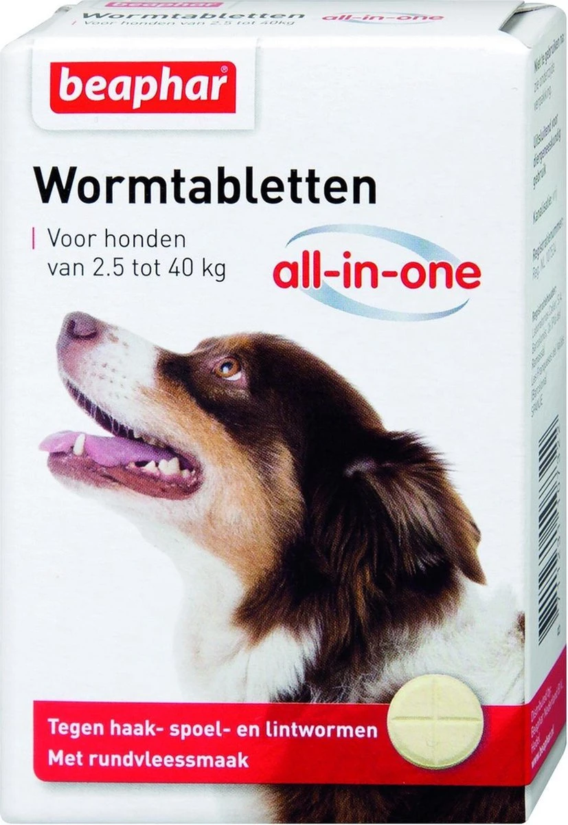 Beaphar All In One Ontwormingsmiddel - Hond 2.5-40 Kg - 4 Tabletten 5 Beaphar All In One Ontwormingsmiddel - Hond 2.5-40 Kg - 4 Tabletten - Afbeelding 3