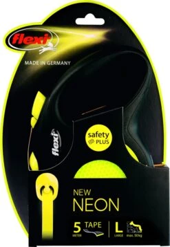 Flexi New Neon Tape - Hondenriem - Geel/Zwart - L - 5 M - (<50 Kg) -Hondenartikelen Serie Winkel 830x1200 3