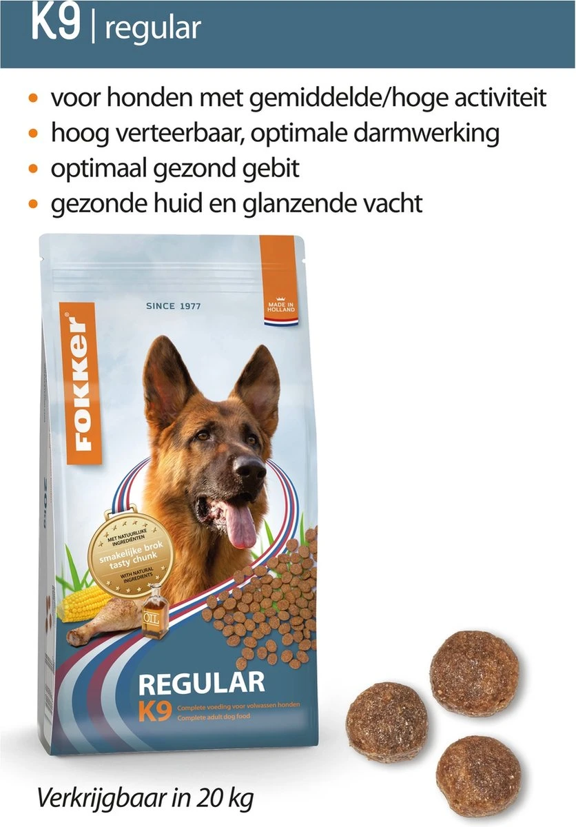 Fokker Hondenvoer Regular K9 20 Kg 4 Fokker Hondenvoer Regular K9 20 Kg - Afbeelding 2