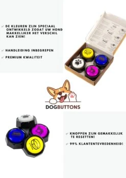 Merkloos Dogbuttons® – PETIFY PREMIUM Praatknoppen - 4stuks – Praatknop – Hond – Opneembare Knoppen – Hond Praten – Hondentraining – Praatknoppen – Dog Button – Hondenknop – Huisdier – Honden Speelgoed Intelligentie – Praten Met Hond – Laat Uw Hond Spreken! -Hondenartikelen Serie Winkel 848x1200 4