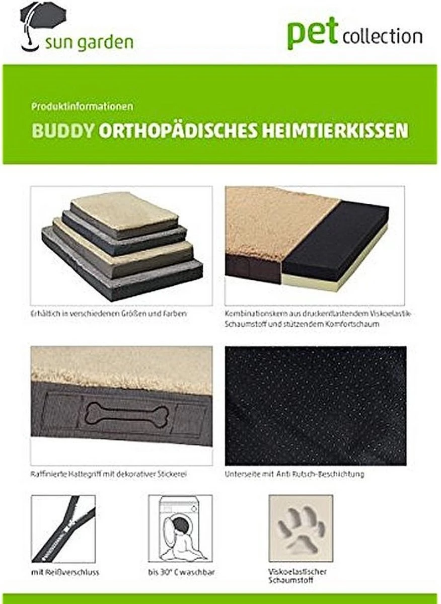 Sun Garden Buddy Orthopedisch Hondenkussen 140x100x10cm 7 Sun Garden Buddy Orthopedisch Hondenkussen 140x100x10cm - Afbeelding 5