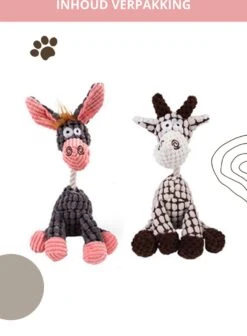Honden Knuffel - Set Van 2 - Hondenspeelgoed Met Piep - Honden En Katten - Ezel En Giraf - Sellaio -Hondenartikelen Serie Winkel 881x1200 6