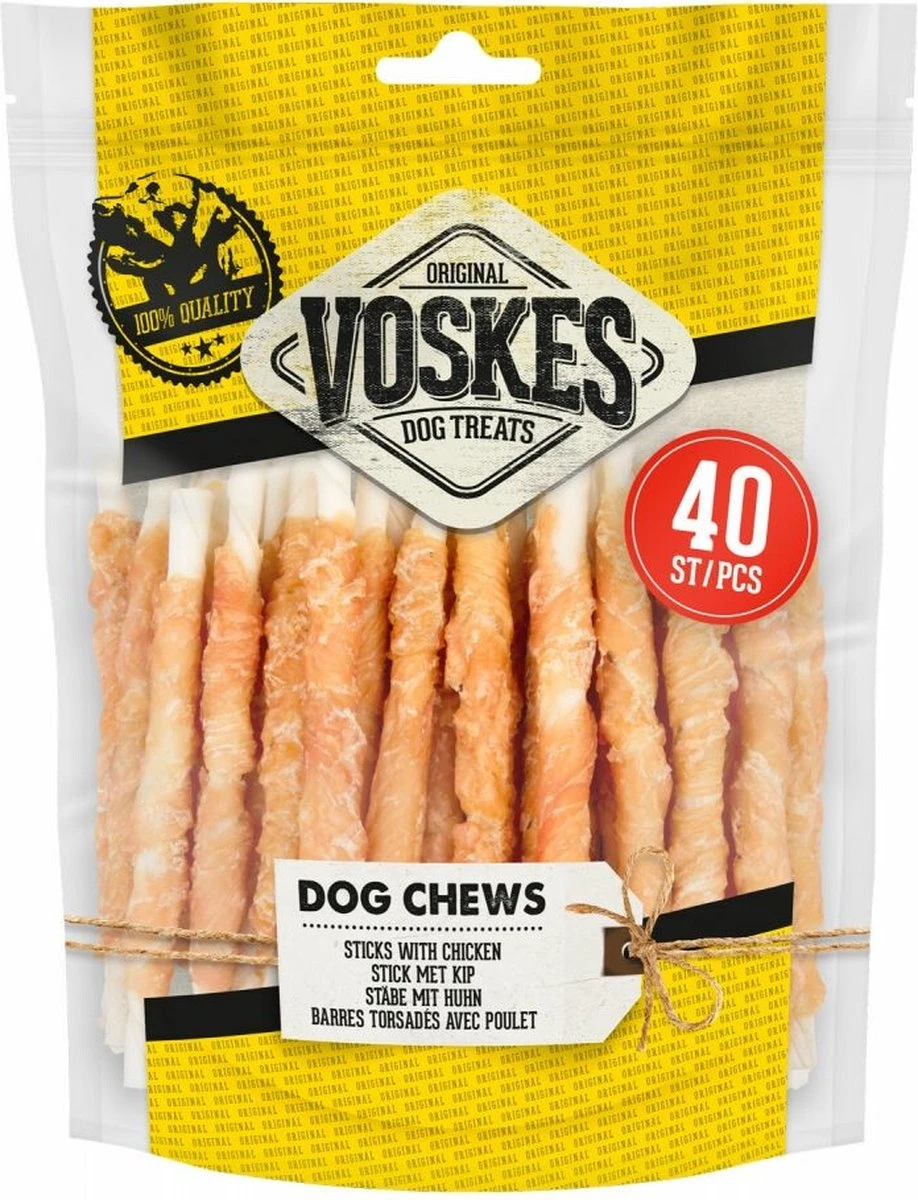 2x Voskes Rawhide Kip Sticks 400 Gr 3 2x Voskes Rawhide Kip Sticks 400 Gr