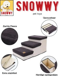 SNOWWY - Hondentrap Met Opslagruimte - Honden Loopplank Met Handige Opslagvakje - Hondenloopplanken - Inklapbaar - Huisdier Opstap - Hondentrapje - Grijs -Hondenartikelen Serie Winkel 938x1200 2