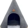 Grey Cat® - Kattenmand - Tipi Kattentent + Kussen - Vilt – Donkergrijs - Ø 57 Cm X 60 Cm -Hondenartikelen Serie Winkel 938x1200 3