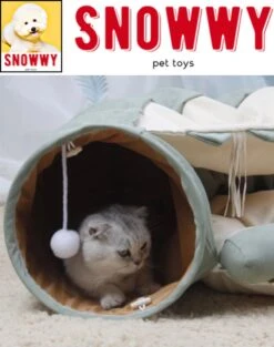 SNOWWY - Kattentunnel Met Kattenmand In één - Origineel En Uniek Design - Kattenhuis - Kattenhuis - Kat Kussen - Kattenbed - Matcha Groen -Hondenartikelen Serie Winkel 947x1200 2