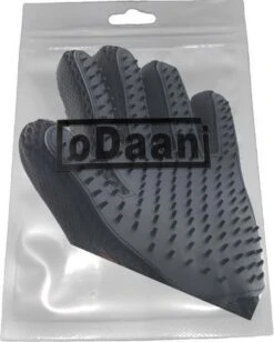 Borstel Voor Huisdieren - 2 Stuks LINKS + RECHTS - Voor Elke Vacht - Silicone - Vachtborstel - Borstel Handschoen - Zwart- ODaani -Hondenartikelen Serie Winkel 962x1200