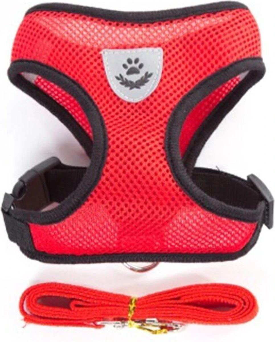 Hondentuig- Hondentuigjes Kleine Hond-hondentuigjes Puppy-Kattenspeeltjes-kat-dog-Kattenharnas-kattentuigje -kattentuigje Met Looplijn-maat M-Rood 3 Hondentuig- Hondentuigjes Kleine Hond-hondentuigjes Puppy-Kattenspeeltjes-kat-dog-Kattenharnas-kattentuigje -kattentuigje Met Looplijn-maat M-Rood