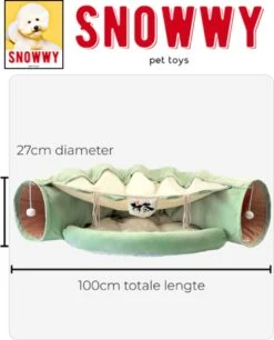 SNOWWY - Kattentunnel Met Kattenmand In één - Origineel En Uniek Design - Kattenhuis - Kattenhuis - Kat Kussen - Kattenbed - Matcha Groen -Hondenartikelen Serie Winkel 968x1200 1