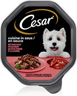 Cesar Cuisine Honden Natvoer - Kalf & Kalkoen In Saus - 14 X 150 Gr -Hondenartikelen Serie Winkel 969x1200 2