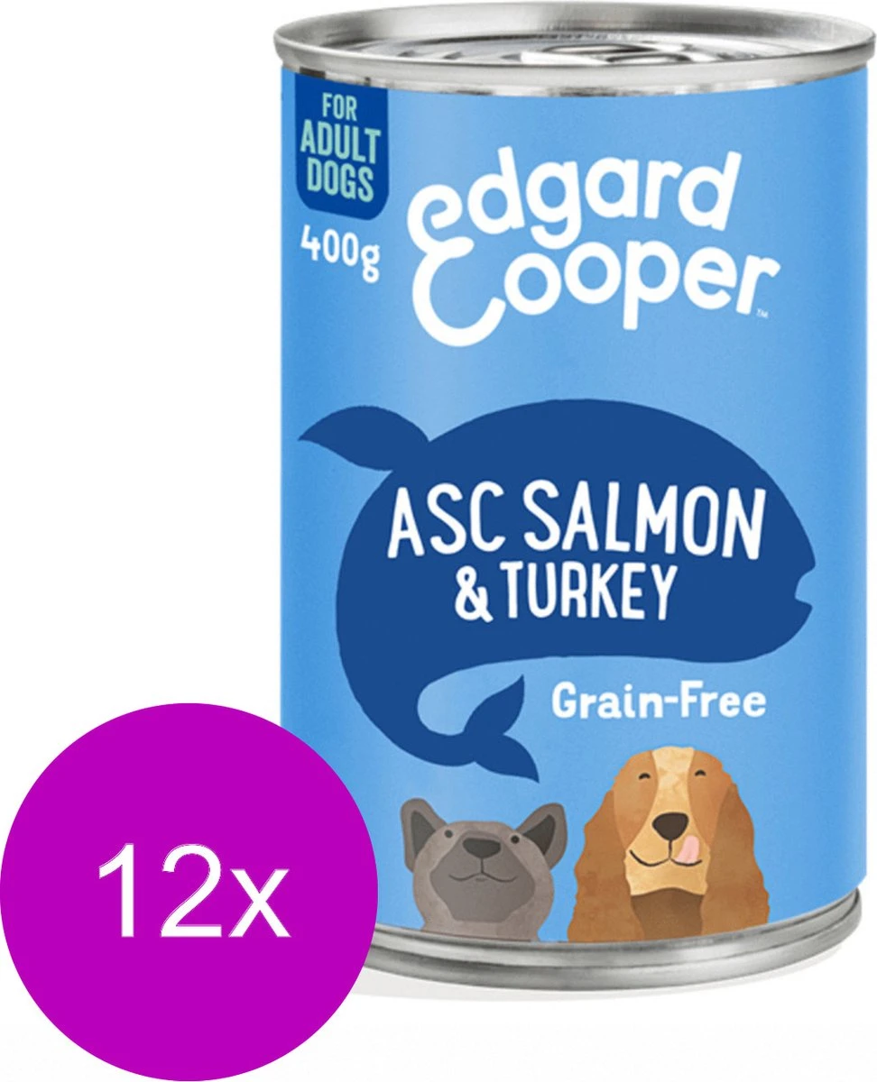 Merkloos Edgard&Cooper Blik Salmon Turkey Adult - Hondenvoer - 12 X Zalm Kalkoen 400 G Graanvrij 3 Merkloos Edgard&Cooper Blik Salmon Turkey Adult - Hondenvoer - 12 X Zalm Kalkoen 400 G Graanvrij