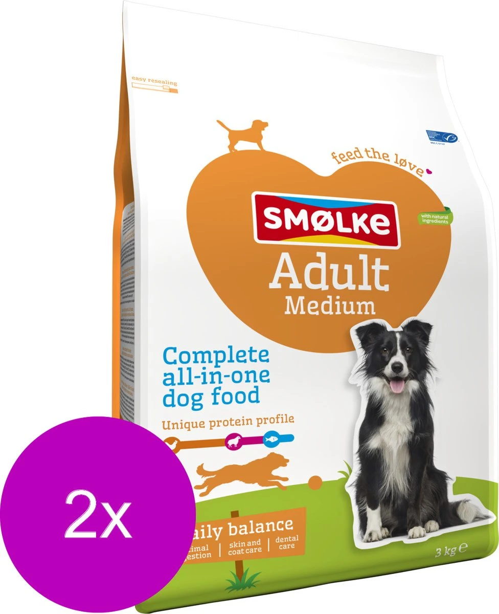 Smolke Adult Medium - Hondenvoer - 2 X 3 Kg 3 Smolke Adult Medium - Hondenvoer - 2 X 3 Kg - Afbeelding 2