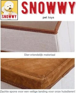 SNOWWY - Hondentrap Met Opslagruimte - Honden Loopplank Met Handige Opslagvakje - Hondenloopplanken - Inklapbaar - Huisdier Opstap - Hondentrapje - Bruin -Hondenartikelen Serie Winkel 980x1200 2